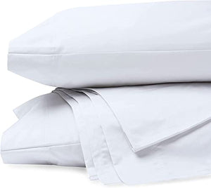 Purity Home Organic 100% Cotton Ultra-Light & Breathable Cool Touch Sheet Set - 4-Piece Eco-Friendly Percale Sheets, Deep Pocket, GOTS Certified, Moisture-Wicking Bed Sheets, (Queen, White)