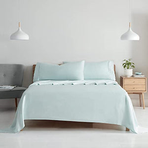 Aston & Arden Tencel Sheets Set - Eco-Friendly Eucalyptus, Ultra Soft, Silky & Cool, Breathable, Sustainable Sourced, 4-Piece Bed Sheet Sets with Pillowcases, Queen, Sky Blue