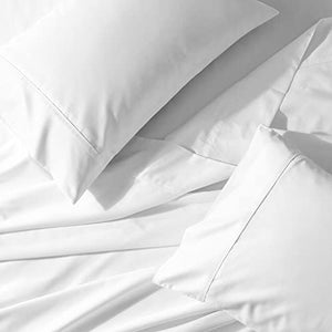 Purity Home Organic 100% Cotton Ultra-Light & Breathable Cool Touch Sheet Set - 4-Piece Eco-Friendly Percale Sheets, Deep Pocket, GOTS Certified, Moisture-Wicking Bed Sheets, (Queen, White)