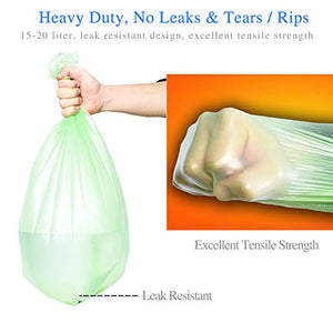 Small Trash Bags Biodegradable Compost Trash Bags Recycling Eco-Friendly Garbage Bags for Office Bathroom Diaper Kitchen Car, Strong Tear & Leak Resistant