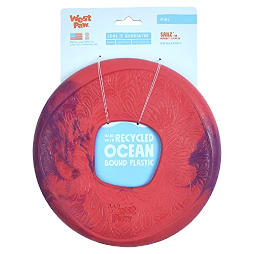 WEST PAW Seaflex Sailz Dog Toy Flying Disc – Machine Washable Dog Toys for Moderate Chewers – Eco-Friendly Zogoflex Toys for Dogs – Perfect for Gnawing, Fetch, Catch, Pet Training – Hibiscus