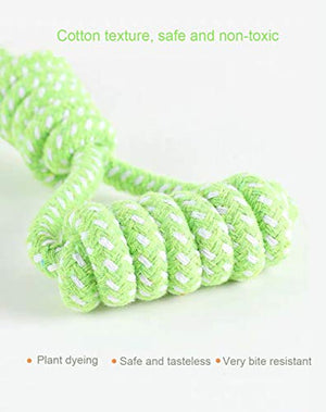 Sunglow Knotted Woven Pet Dog Toy，Eco-Friendly Cotton Rope Toys, Bite-Resistant Rope Knot Dog Toy，Medium/Small Dogs Toy，Not Suitable for Dogs with Strong Aggressive Chewing