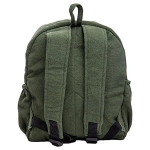 Organic Hemp Backpack Bag - Eco Friendly Durable Rustic Travel Hiking Friendly Lightweight Causal Bag by Freakmandu - Green