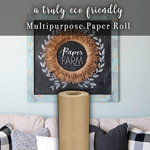 Eco Kraft Wrapping Paper Roll (Jumbo Roll) | Biodegradable Recycled Material | Made in the USA | Multi-use: Natural Wrapping Paper, Table Cover/Runner, Moving, Packing & Shipping | 30” x 1200” (100ft)
