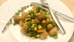 Garlic Sautéed Mixed Vegetables with Cauliflower Gnocchi - Tutus Green World