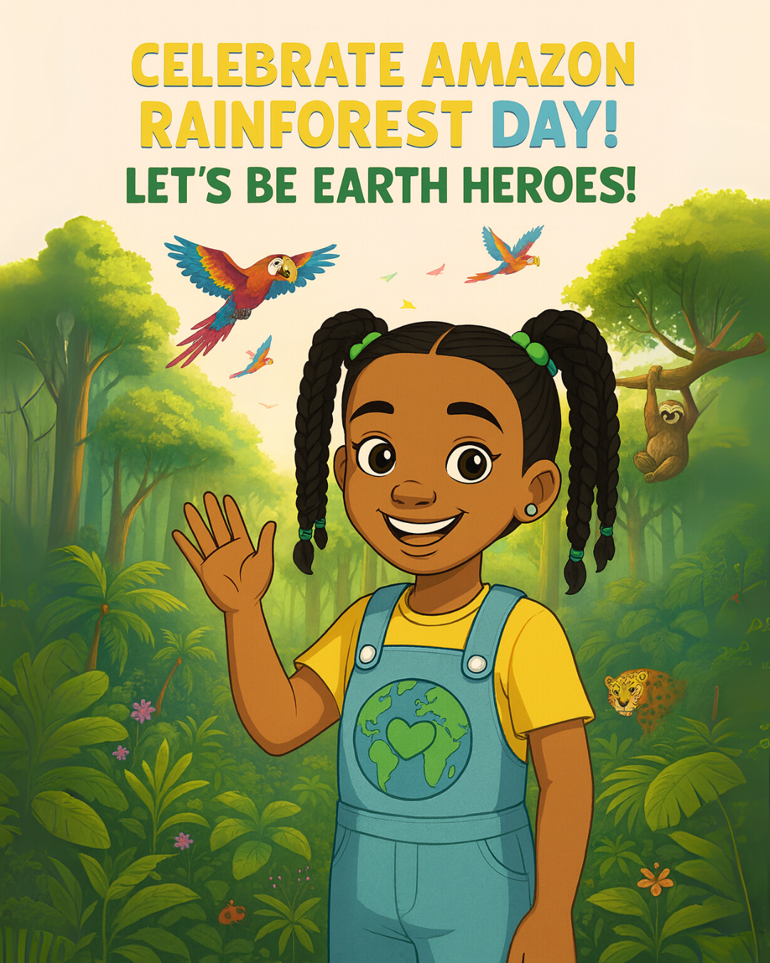 Sloths, Jaguars, and Parrots… Oh My! 🌿 Amazon Rainforest Day: Be a Rainforest Protector! 🐾