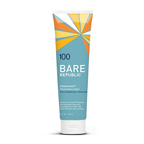 Bare Republic Clearscreen Sunscreen SPF 100 Sunblock Body Lotion, Water Resistant with an Invisible Finish, 5 Fl Oz