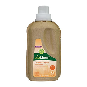 Biokleen Natural Laundry Detergent – 64 HE Loads - Liquid, Concentrated, Eco-Friendly, Non-Toxic, Plant-Based, No Artificial Fragrance, Colors or Preservatives, Citrus Essence