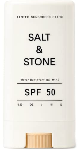 SALT & STONE SPF 50 Tinted Sunscreen Stick with Zinc Oxide. Broad Spectrum Sun Protection with a Matte Finish. Water Resistant. Reef Safe & Cruelty Free, Travel-Friendly, 0.53 Ounce