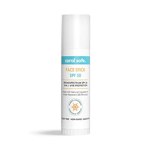 Reef Safe Sunscreen SPF 50 Mineral Face Stick, Hawaii & Mexico Approved, Biodegradable, Zinc, Vitamin E, Oxybenzone & Octinoxate Free, Water Resistant, Natural Ingredients, Made in USA by Coral Safe