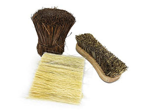 Naturolic All-Natural Wooden Scrub Brush Set, Kitchen Scrub Brush with Wooden Handle, Palmyra Bristle Brush, Eco Friendly Cleaning Products, Scrub Brush Set of 2