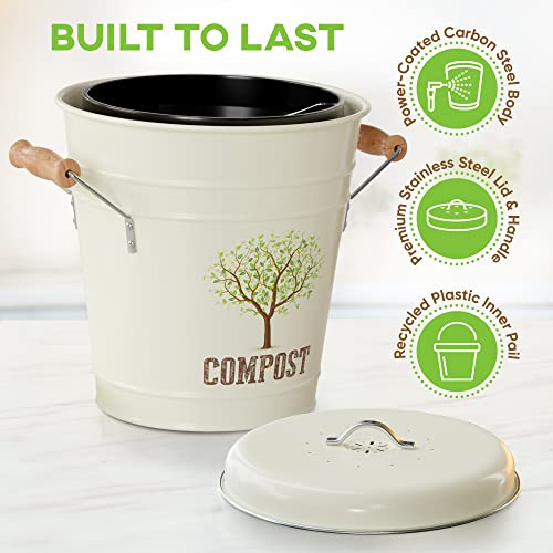 AIRNEX Countertop Compost Bin Kitchen Counter, Indoor Food Composter for  Kitchen, Food Waste Bin for Kitchen Counter Top, Small Kitchen Compost  Bucket