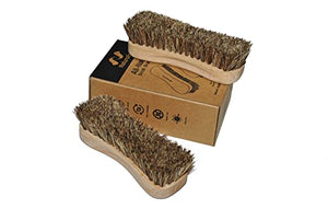 Naturolic All-Natural Wooden Scrub Brush Set, Kitchen Scrub Brush with Wooden Handle, Palmyra Bristle Brush, Eco Friendly Cleaning Products, Scrub Brush Set of 2