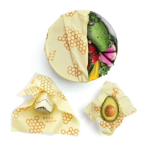 Bee's Wrap Bienenwachstücher – Wiederverwendbare Frischhaltefolie, 3 Größen, Pilz-Design – Plastikfreie Alternative Für Küche & Unterwegs