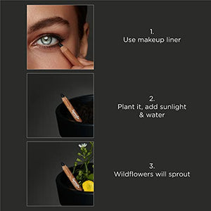 Sprout Waterproof Eyeliner | Smooth & Soft | Vegan Formula | Plantable Eyeliner Pencil with Wildflower Seeds | Eco-Friendly Sustainable Makeup Gift | Black