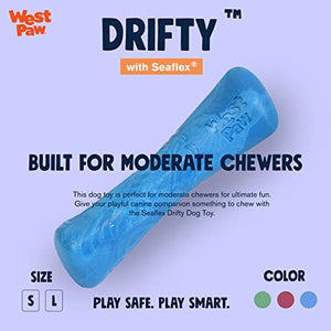 WEST PAW Seaflex Drifty Dog Toy – Machine Washable Dog Toys for Moderate Chewers – Eco-Friendly Zogoflex Toys for Dogs – Perfect for Gnawing, Fetch, Catch, Pet Training – 8.5" Large, Surf