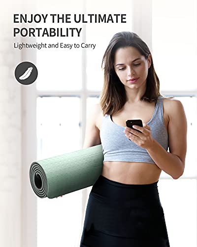 Non Slip Yoga Mat TPE Workout Mat for Men Women, Thick Workout Mat with  Carrying Strap, Fitness Mats for Exercise, Yoga, Fitness, Pilates, Floor