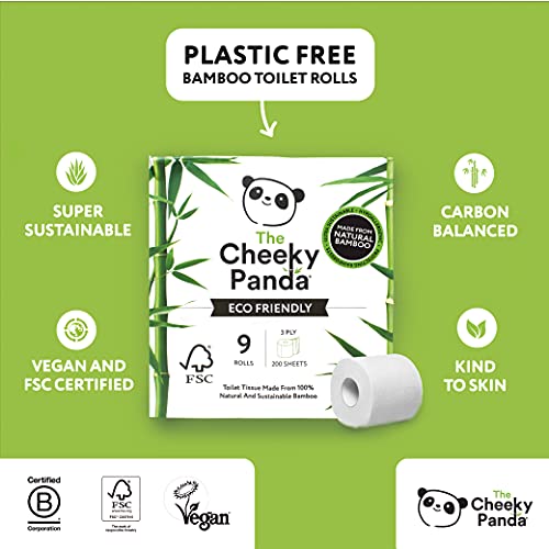 The Cheeky Panda Bamboo Paper Towels - Eco-Friendly, Super Absorbent, 2-Ply (Pack Of 2 Rolls)
