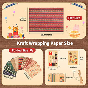 Heelay Eco Friendly Gift Wrapping Paper,Birthday Wrapping Paper, Biodegradable Upgraded Wrapping Paper Set【10 Sheet Wrapping Paper Set 27.55x39.37 】 For Mother's Day, Father's Day, Thanksgiving, etc.