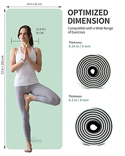 CAMBIVO Yogamat voor vrouwen mannen kinderen, 1/3 & 1/4 & 2/5 inch extra dikke yogamat antislip, 182 x 61 cm TPE yogamatten, trainingsmat met draagriem voor yoga, pilates en vloeroefeningen CAMBIVO Yogamat voor vrouwen mannen kinderen, 1/3 & 1/4 & 2/5 inch extra dikke yogamat antislip, 182 x 61 cm TPE yogamatten, trainingsmat met draagriem voor yoga, pilates en vloeroefeningen