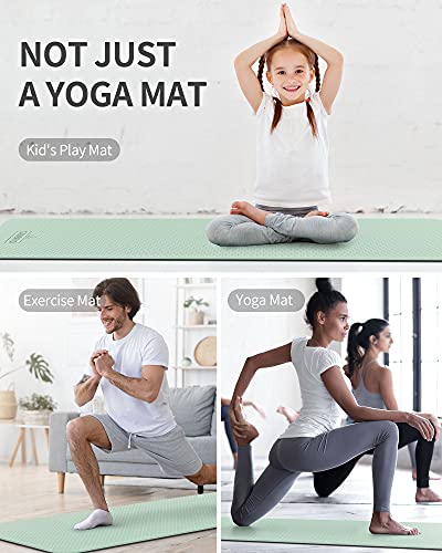 CAMBIVO Yoga Mat for Women Men Kids, Extra Thick Yoga Mat Double-Sided