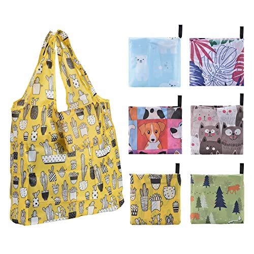 THVALUE Reusable Tote Bag Foldable Shopping Grocery Bags, Washable Durable  Shopping Bags Eco-Friendly Ripstop Nylon Tote Bags Waterproof 