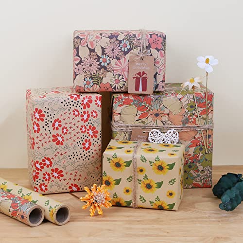 Eco-Friendly Wrapping Paper — Pink Hibiscus