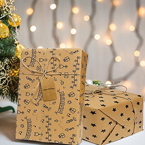 BWLOIES Birthday Wrapping Paper for Men Boys Women Girls Adults Kids,Happy Birthday Wrapping Paper Sheets,Recycled Gift Wrapping Paper Birthday Gift Wrap