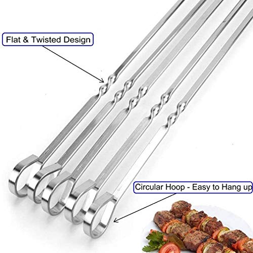 Stick Stainless Steel Meat Skewers Shish Kabob Sticks Metal