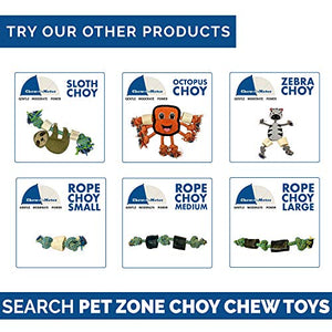 Pet Zone Choy All Natural Rope and Water Buffalo Bone Dog Chew Dog Toys (Eco-Friendly Interactive Dog Toys, Dog Chew Toy, Dog Bone, Dog Rope Toy, and Dog Tug Toy) Sloth Choy
