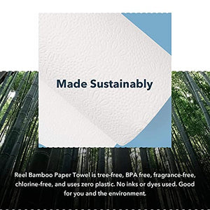 Reel Premium Recycled Paper Towels- 12 Rolls, 2-Ply Made From Tree-Free, 100% Recycled Paper - Eco-Friendly, Hypoallergenic and Zero Plastic Packaging (Paper)