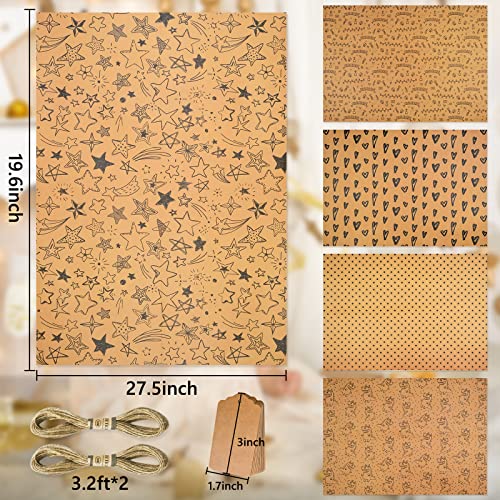 Rapping Paper Wrapping Paper Set,Eco Gift Wrapping Paper Folded Sheets,Birthday Gift
