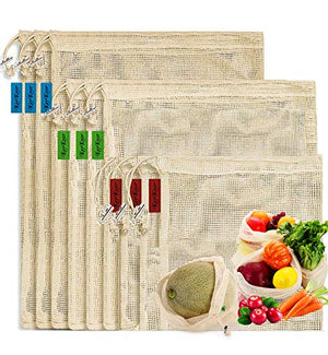 KerKoor Reusable-Cotton-Mesh-Produce-shopping-Bags-Washable Eco Friend
